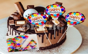 Мини Фолиран Балон Happy Birthday на Пръчка
