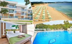 Лято 2021 в Хотел Форест Бийч**** <em>Приморско</em>! Нощувка на човек на База All Inclusive, Басейн, Шезлонг и Чадър на Плажа
